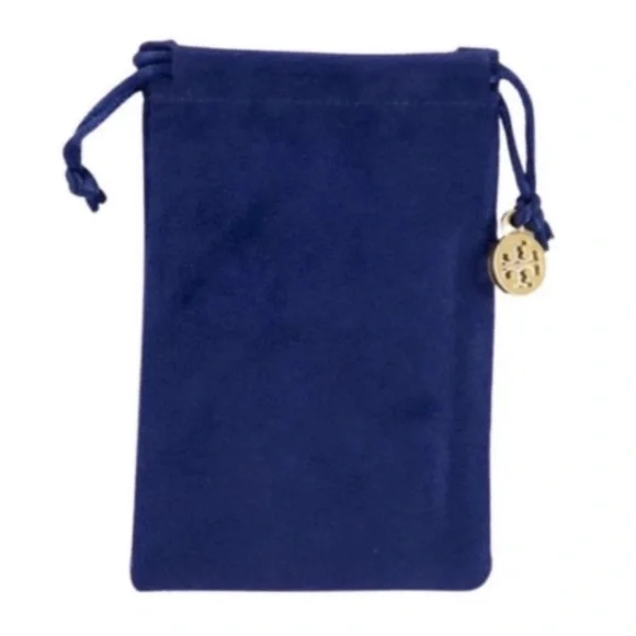 TORY BURCH • Gold 7mm Logo Miller Studded Hinge Bangle Bracelet - Picture 4 of 5